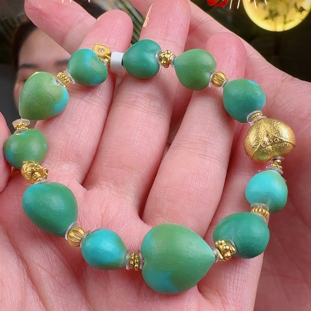 绿松石珠宝奇石18K金镶嵌