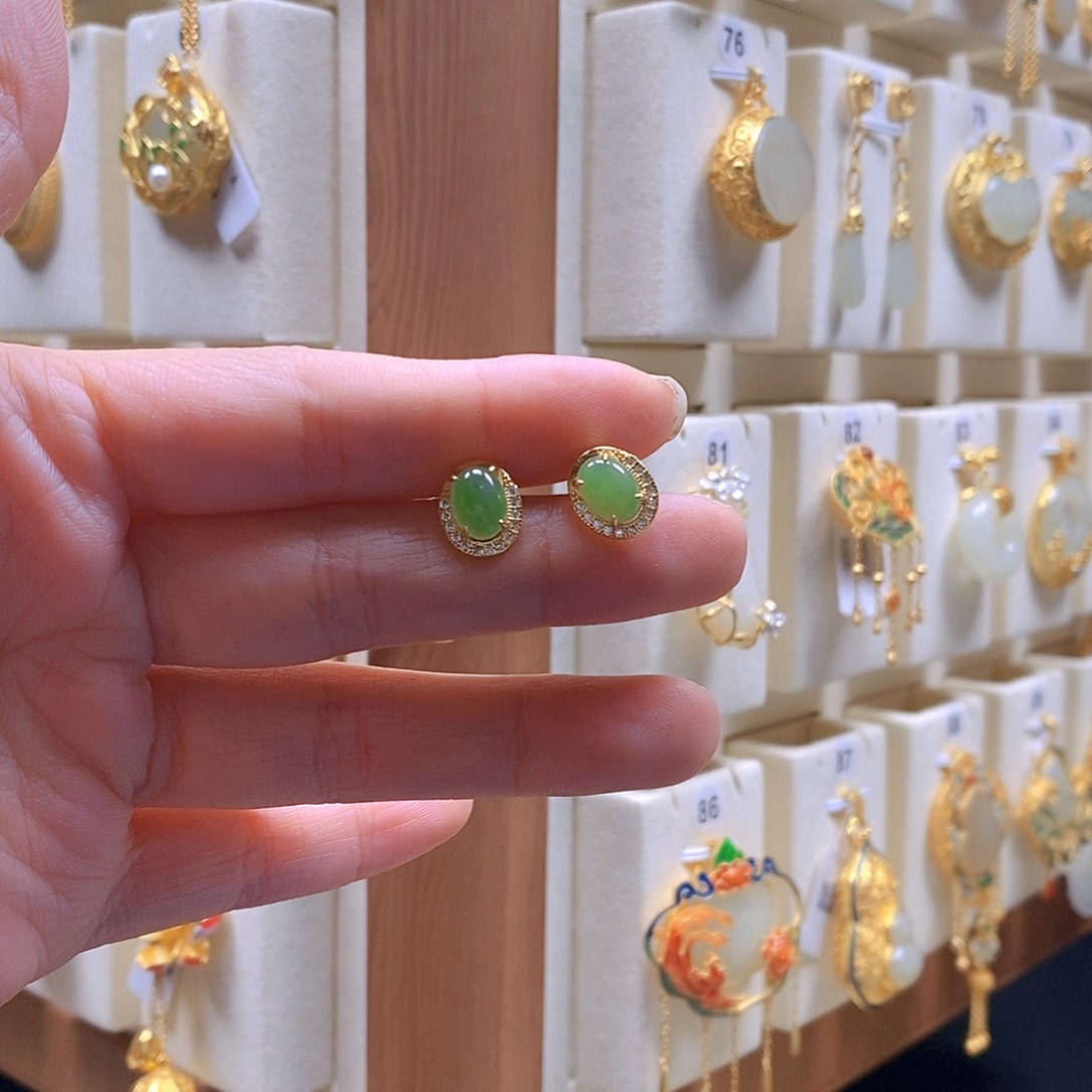 和田玉颈饰银S925镶嵌