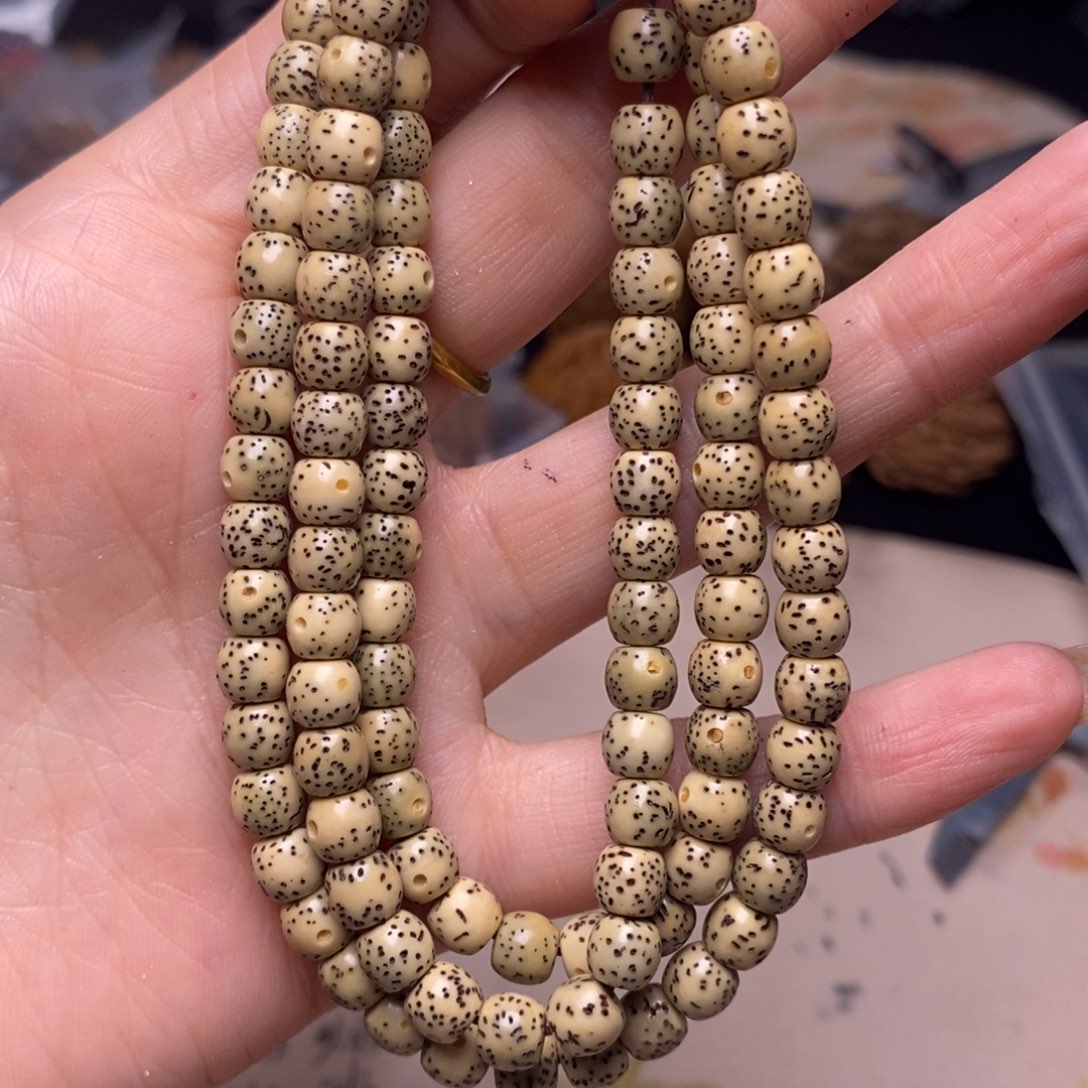 枯***榄文玩核桃吊坠星月菩提串