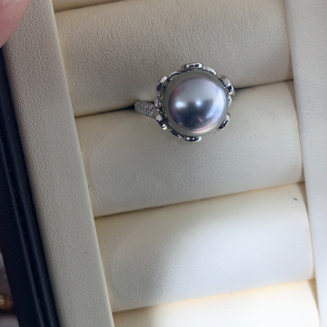 海水珍珠戒指银S925镶嵌