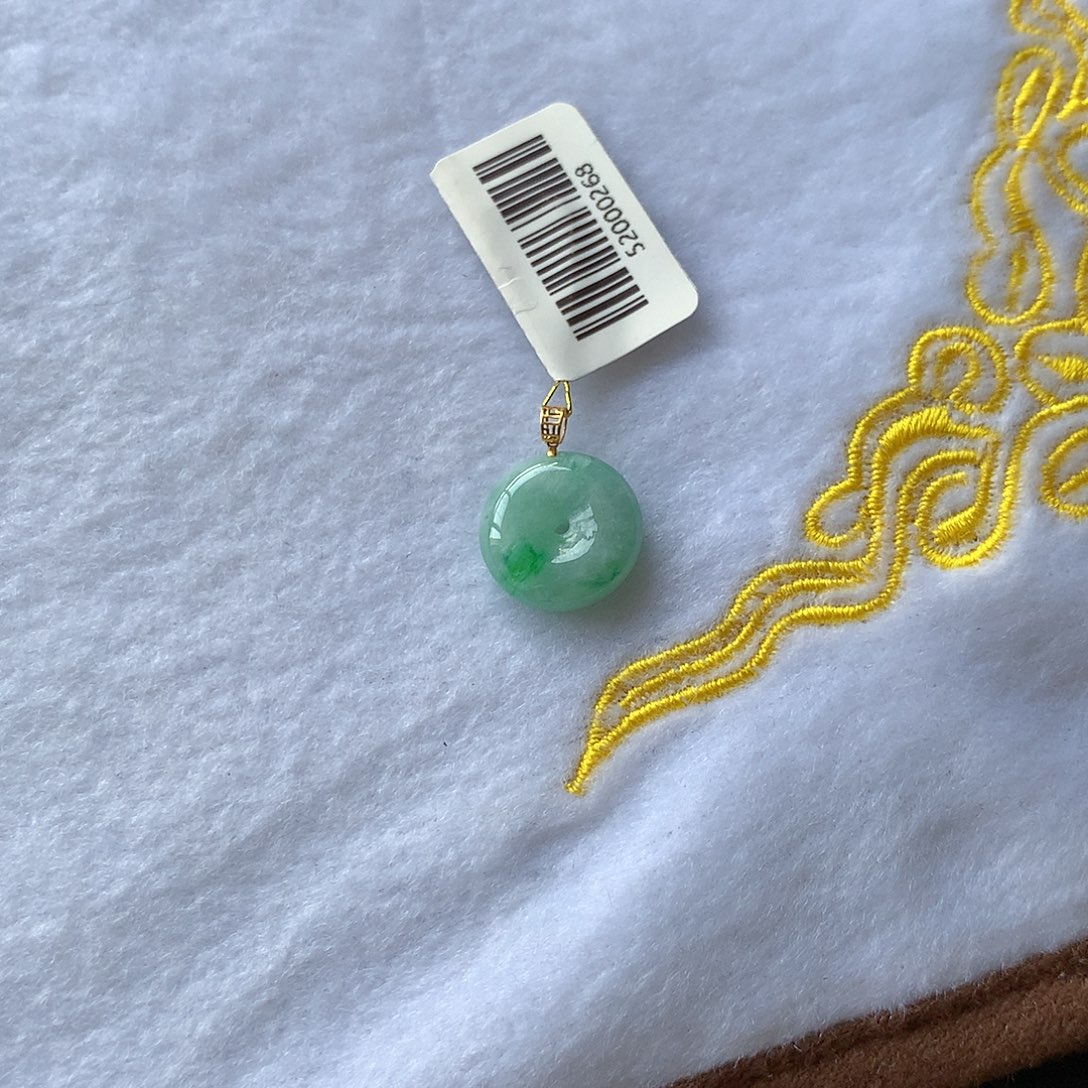 翡翠18K金镶嵌颈饰77