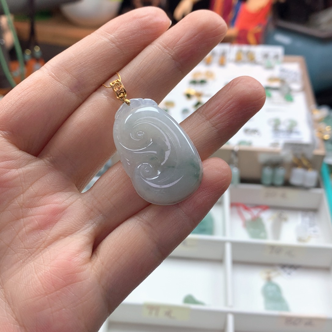 颈饰银S925镶嵌翡翠考****~