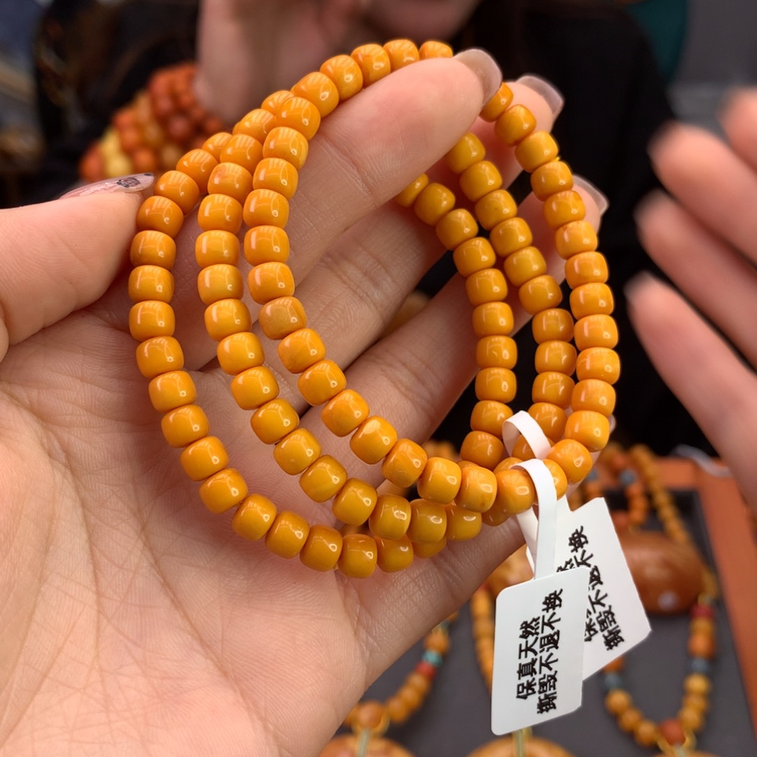 蜜蜡手串未镶嵌多样性发一