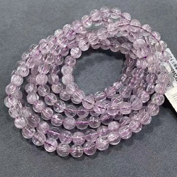【书记甄选】天然紫锂辉三圈手链 多样性发一件 约5mm XL4734