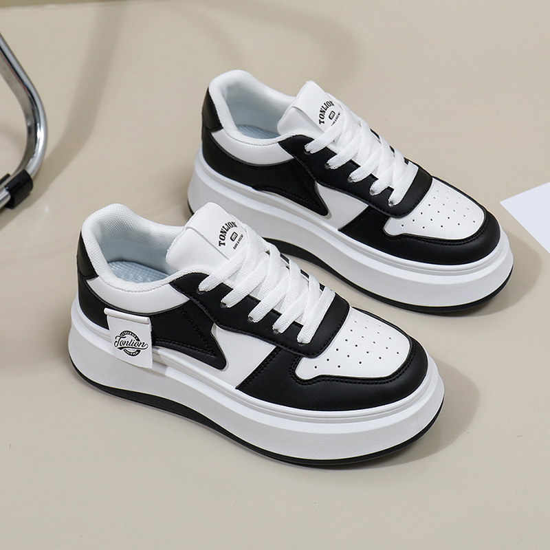 【201-300】扣号2025年新款春款女款百搭时尚真皮厚底系带单鞋