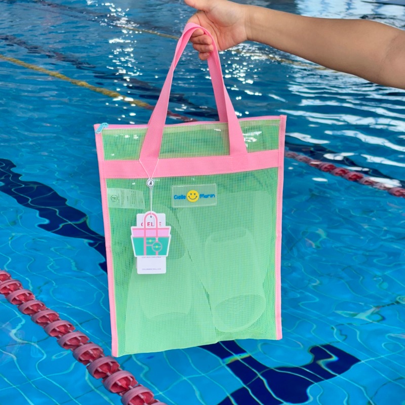 韩国ciellemarin喜马林脚蹼呼吸管收纳游泳收纳包镂空沥水脚蹼包