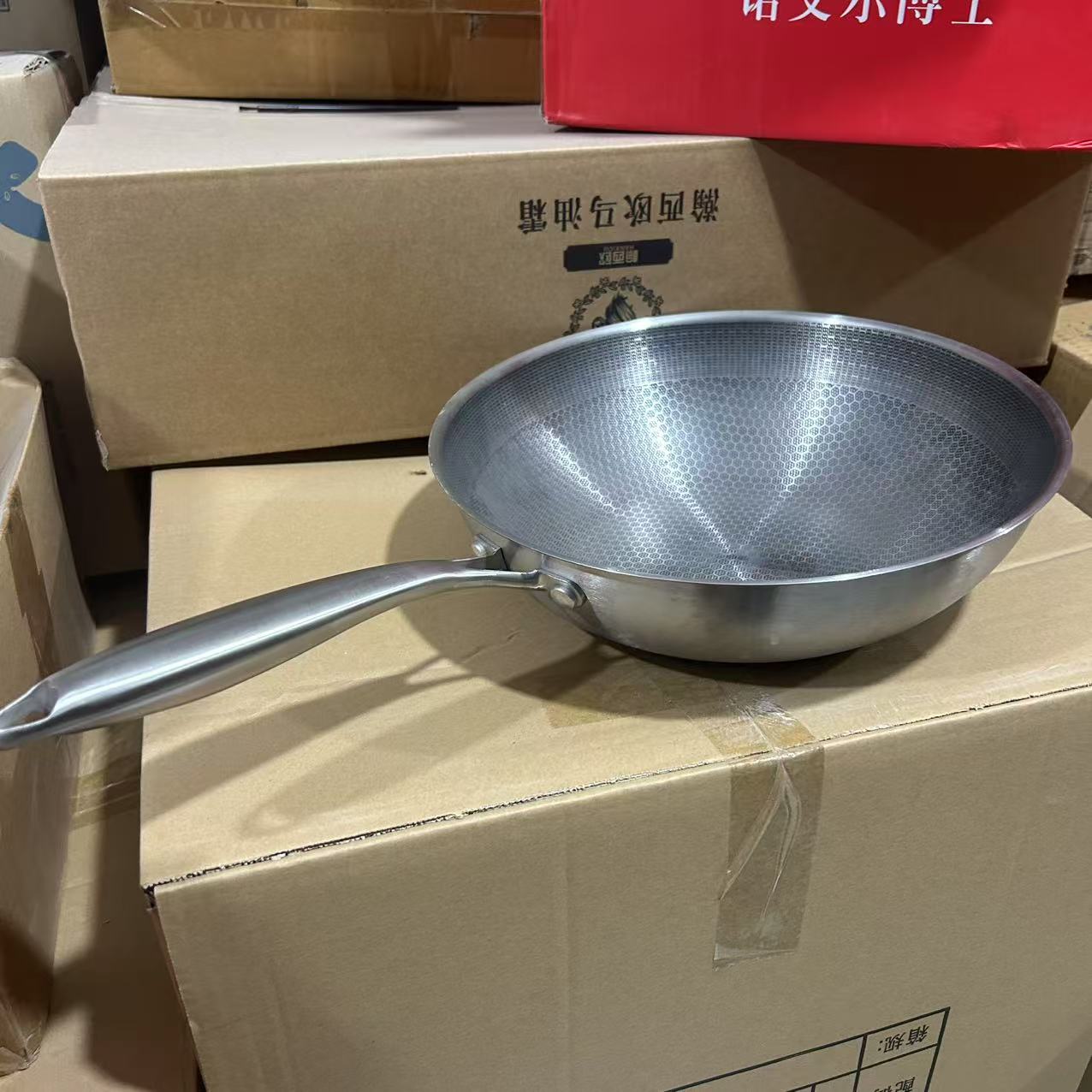 多功能家用不锈钢炒锅无盖D8