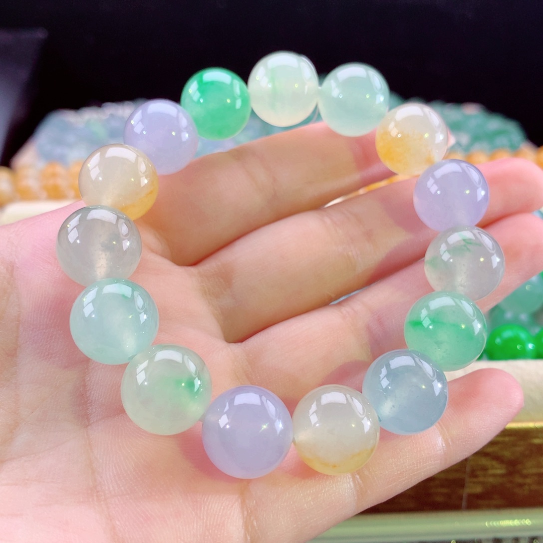 翡翠手链未镶嵌马卡龙