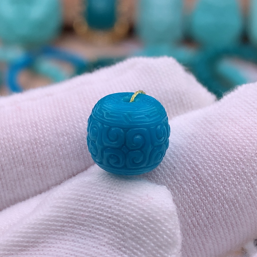 绿松石珠宝奇石未镶嵌10.4mm✖️9.3mm