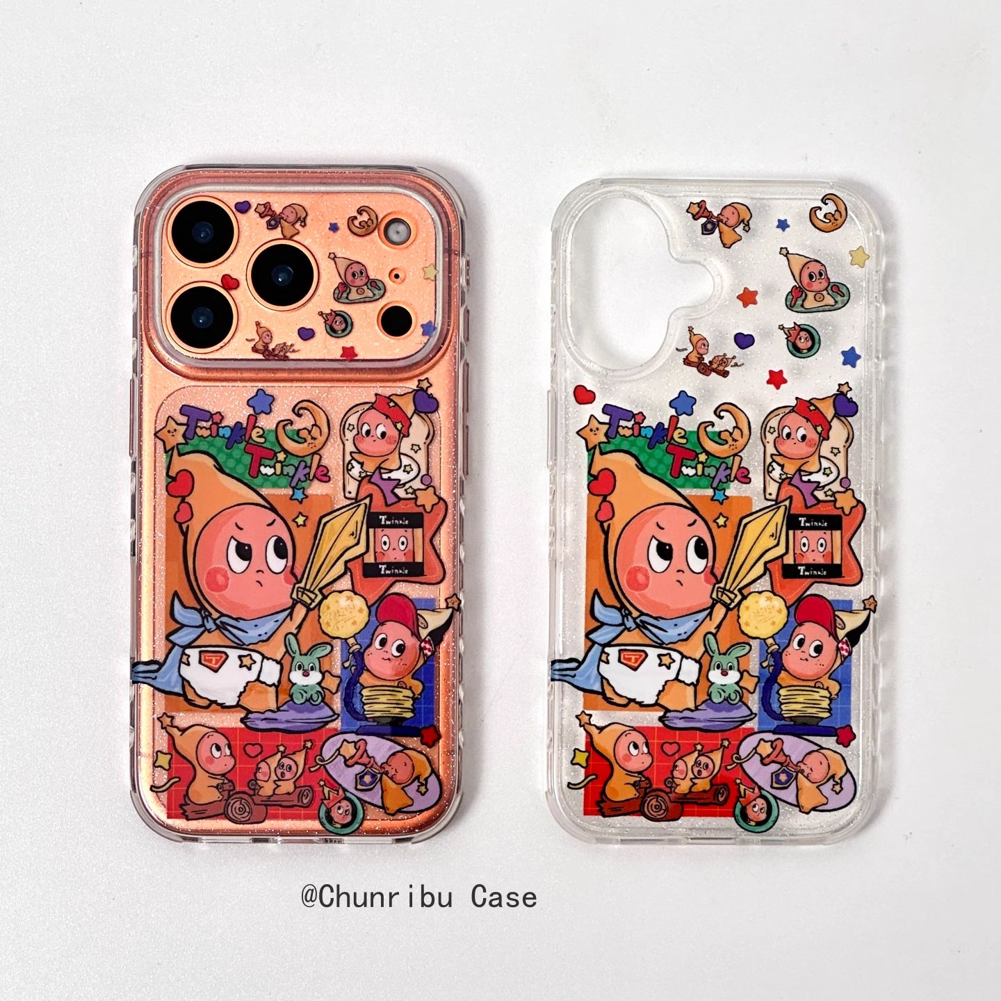 可爱满屏细闪小英雄星星人男孩适用苹果17/16promax手机壳15/14