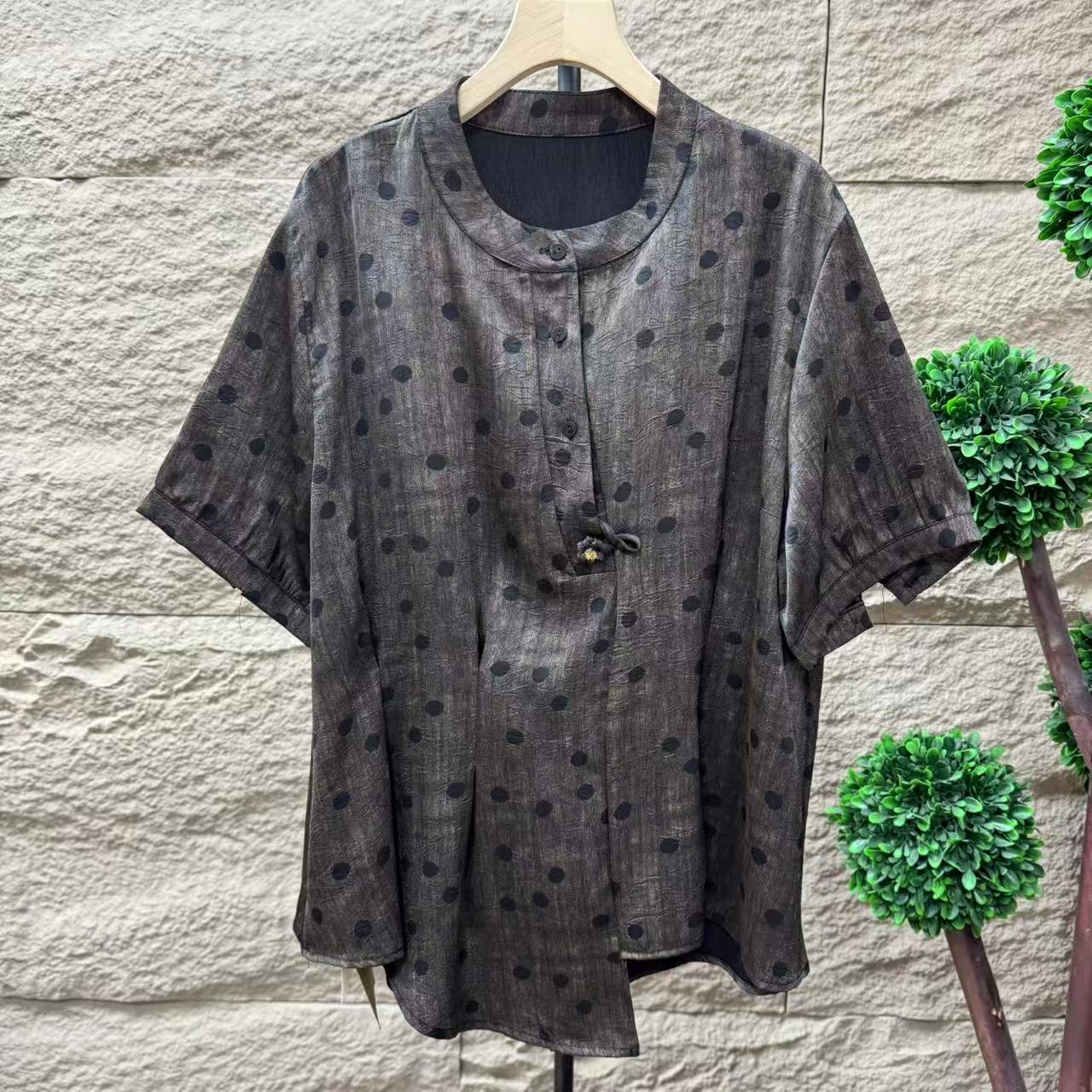 9600新款夏季气质高端大气遮肉显瘦减龄小衫QZ