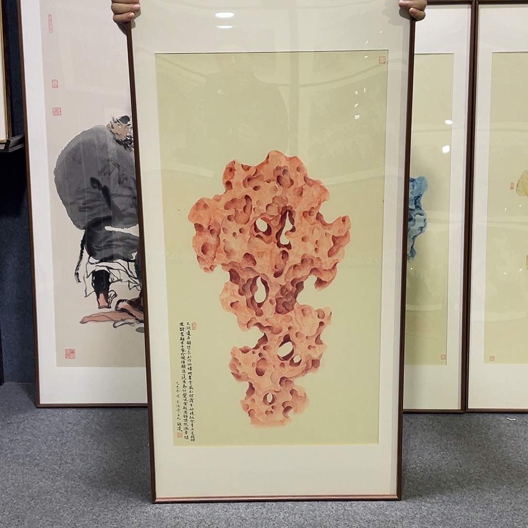 国画手绘画作品带框60/120