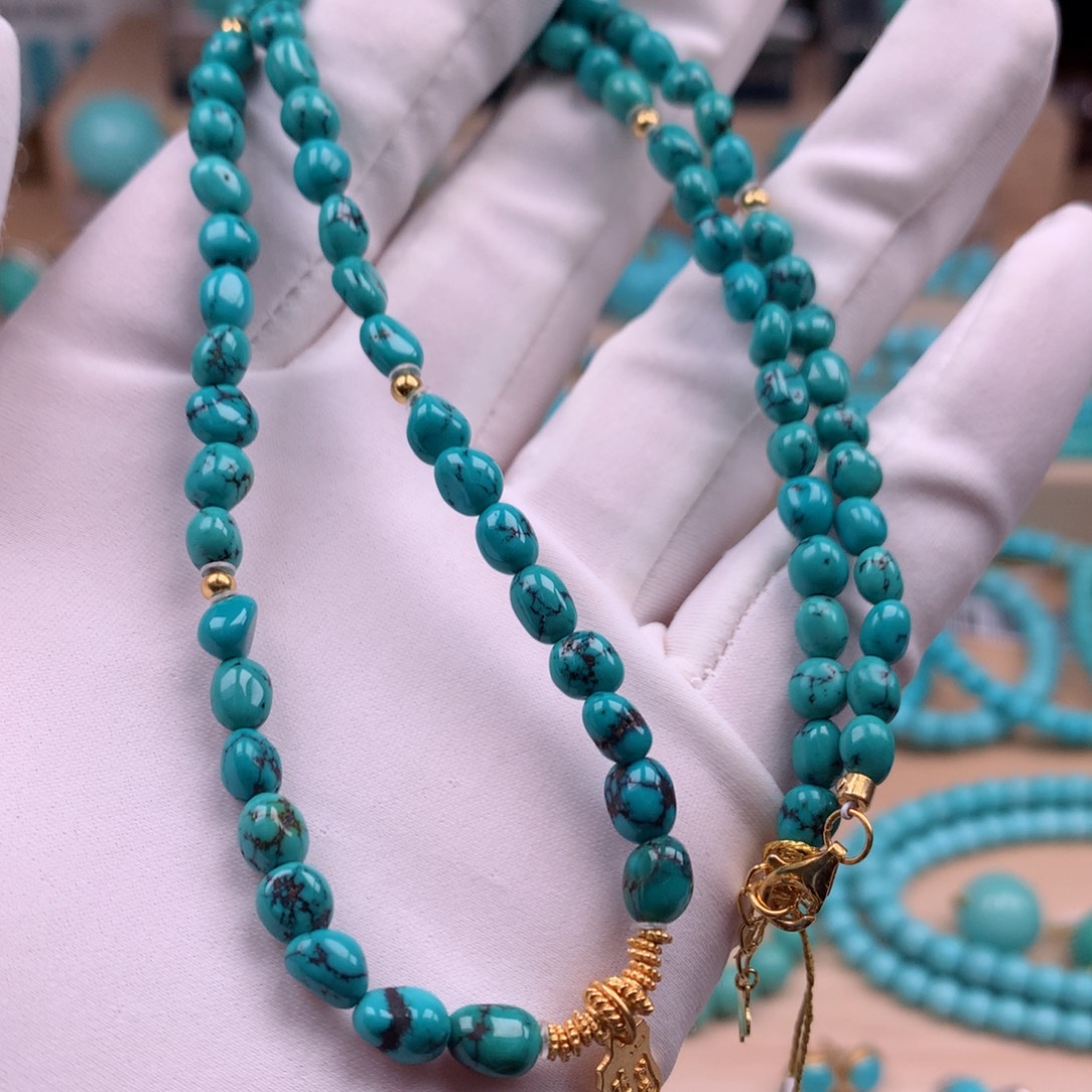 绿松石银S925镀金镶嵌珠宝奇石