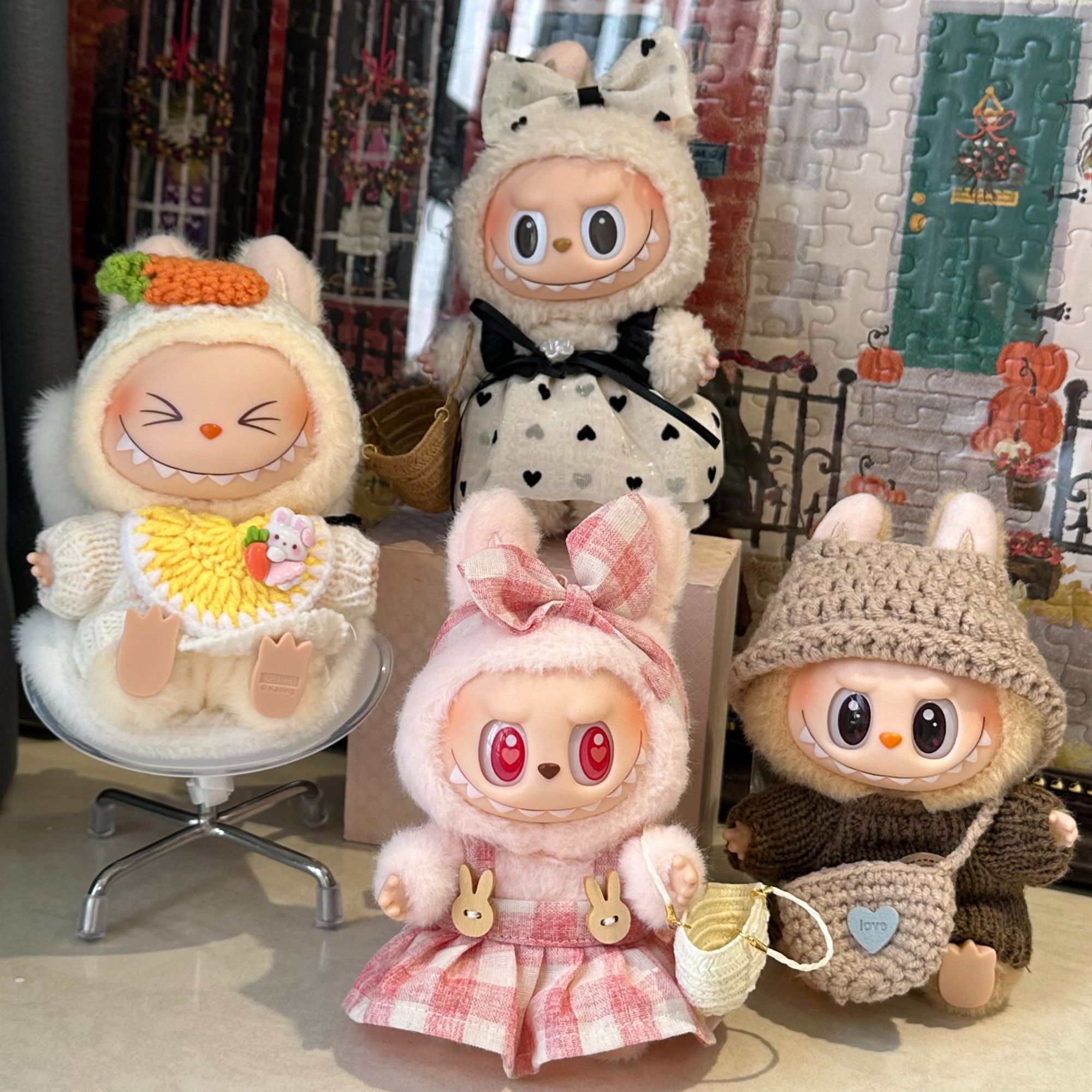 【娃衣】坐坐 马卡龙 前方高能 搪胶毛绒挂件潮玩15-20cm公仔的娃衣