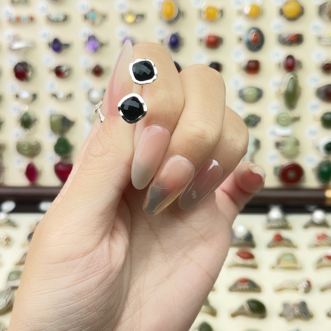 玛瑙/玉髓银S925镶嵌戒指