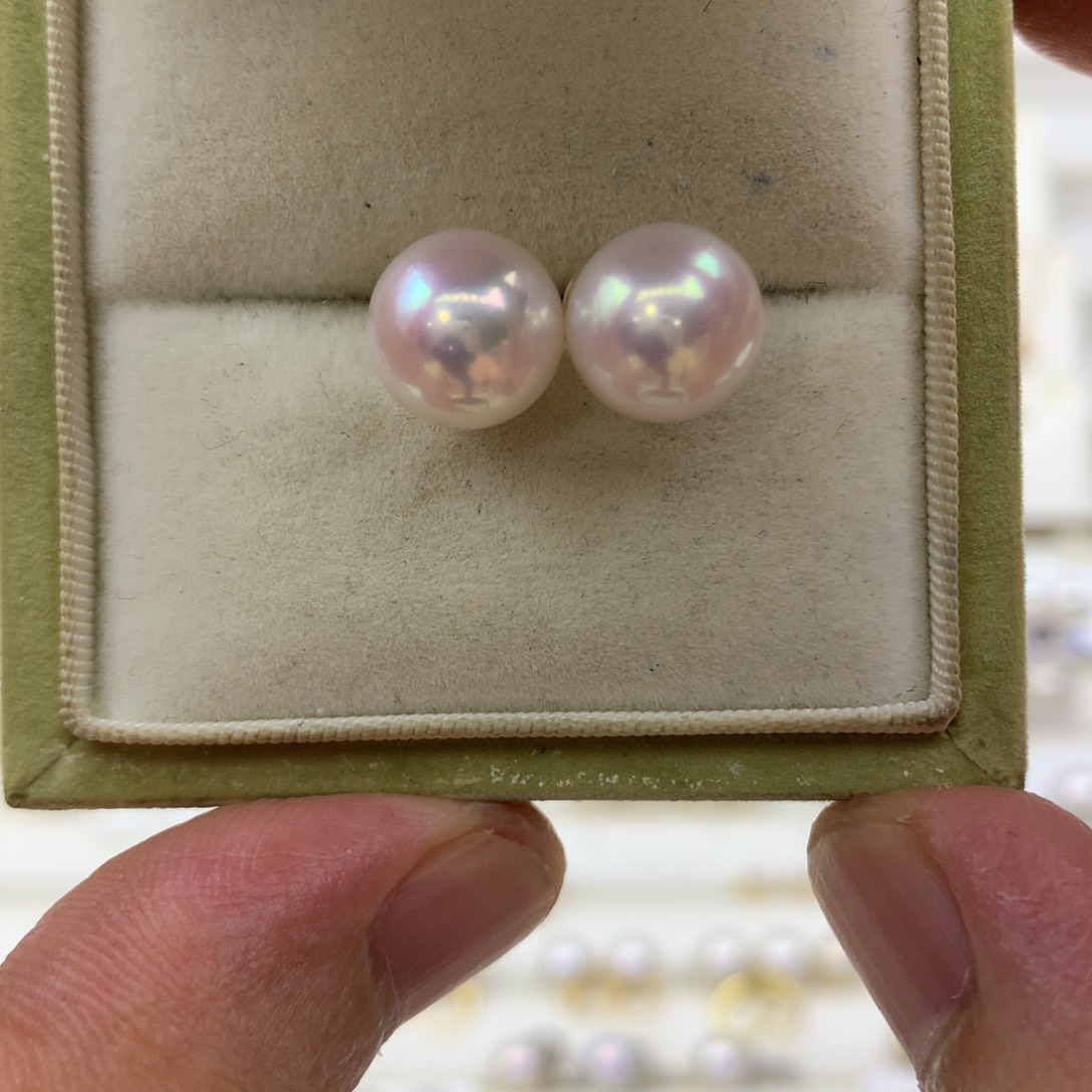 18K金镶嵌淡水珍珠耳饰