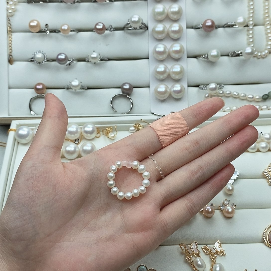 悦****淡水珍珠戒指银S925镶嵌