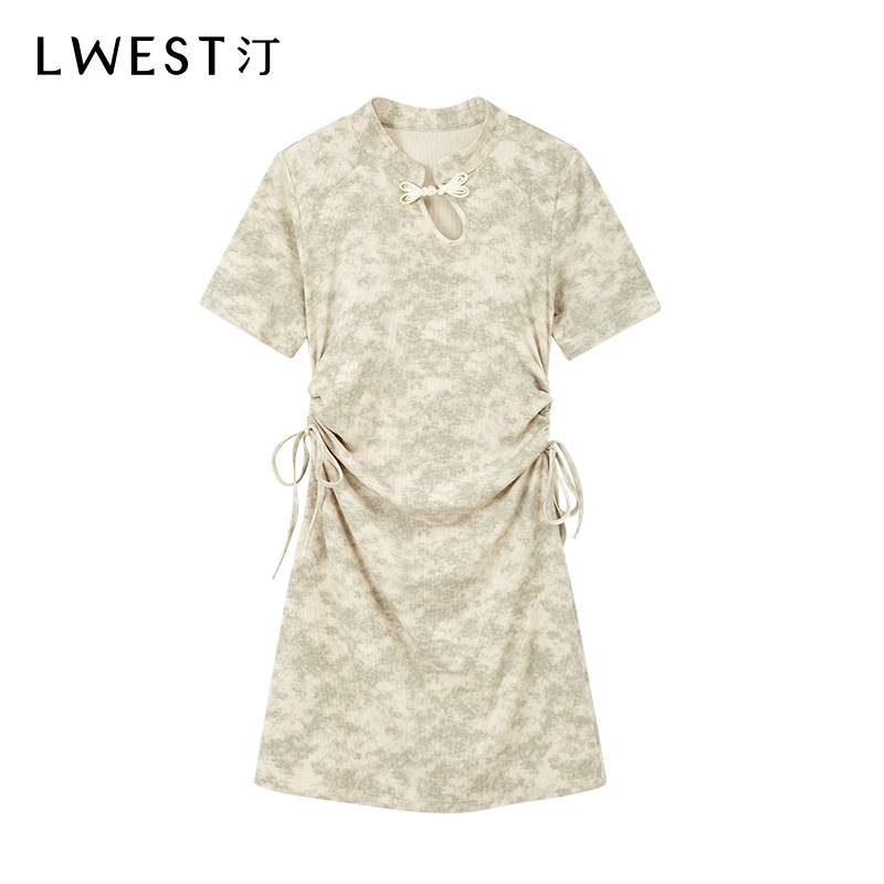 【林一专属】朗文斯汀设计感收褶国风连衣裙DZML4204D12323