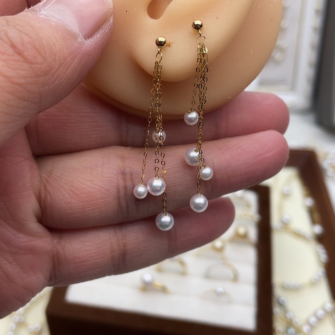 18K金镶嵌耳饰淡水珍珠