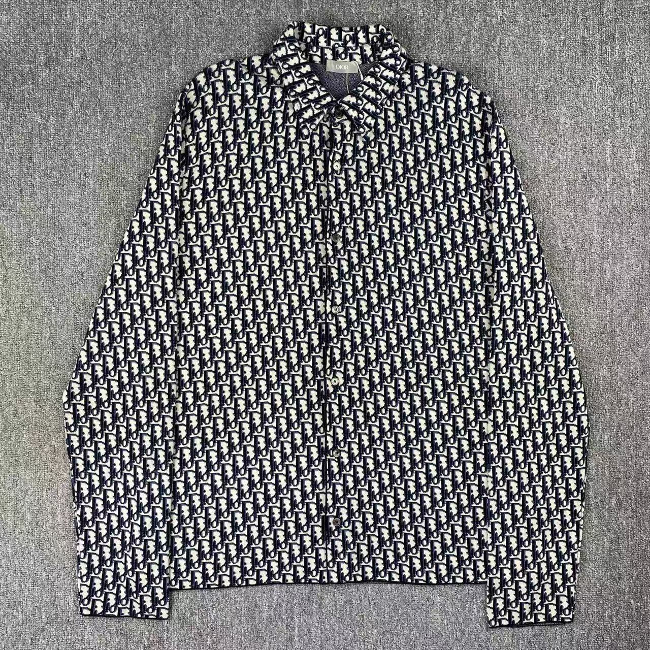 99新 DIOR/迪奥 2511133/L码/老花Logo满印单排扣衬衫
