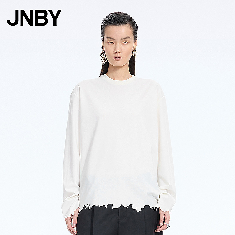 【商场同款】JNBY/江南布衣26春新品T恤宽松圆领长袖5Q1113420