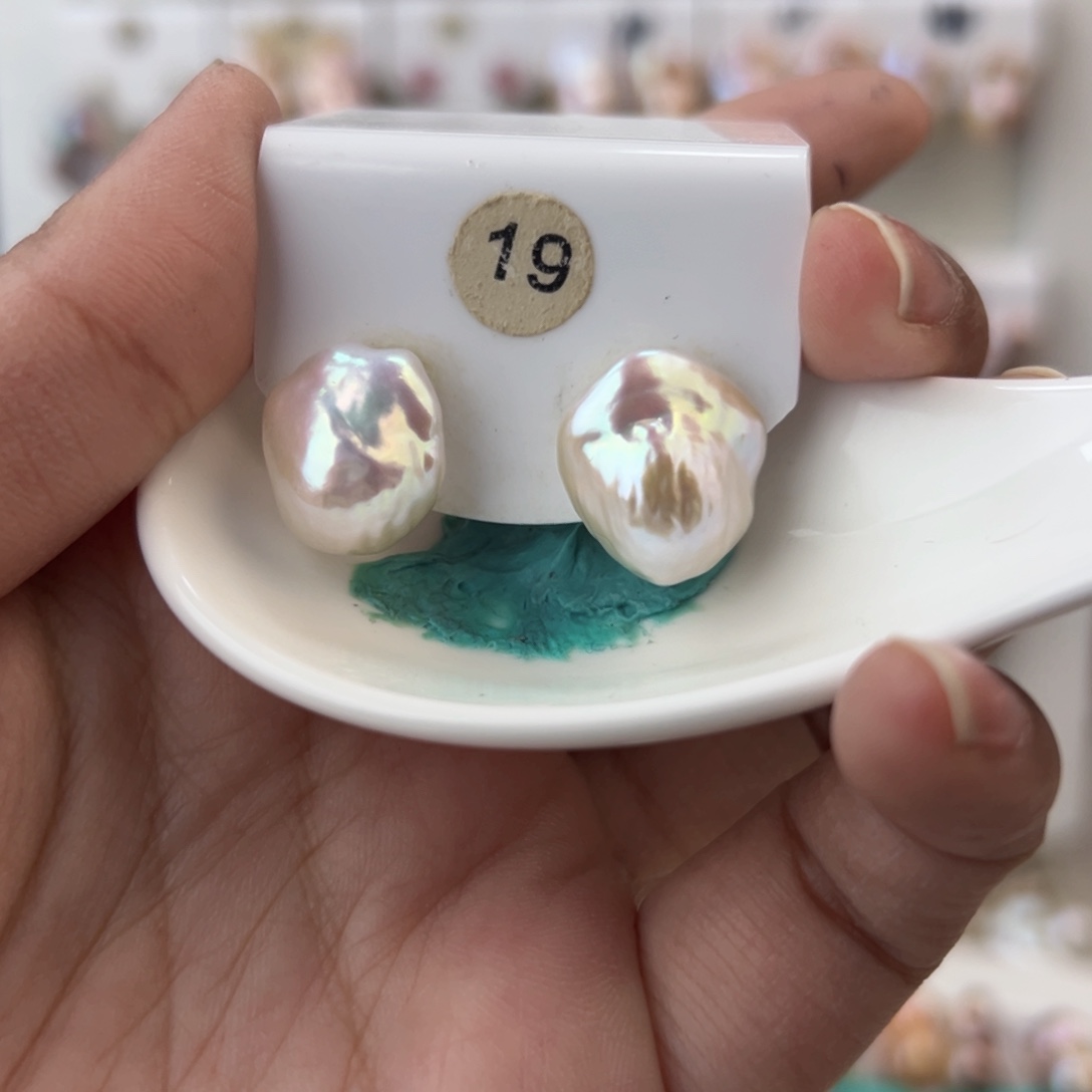 淡水珍珠耳饰银S925镶嵌