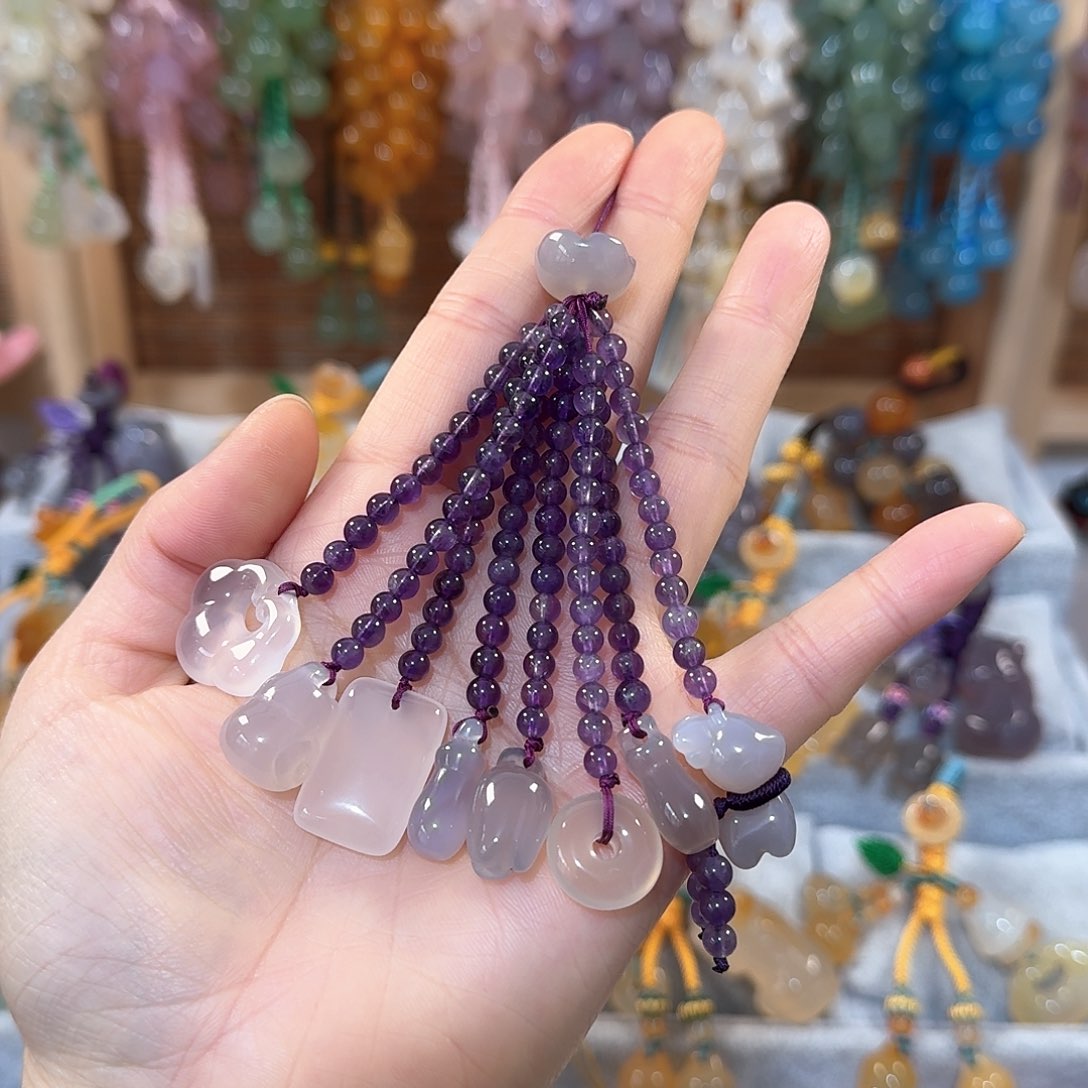 玛瑙/玉髓手机挂件未镶嵌