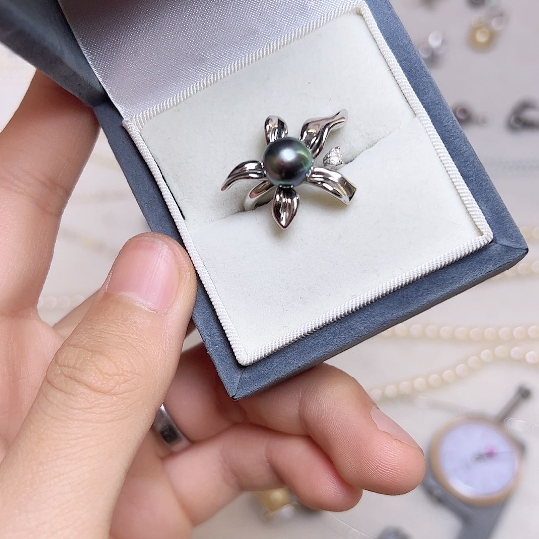 海水珍珠戒指银S925镶嵌