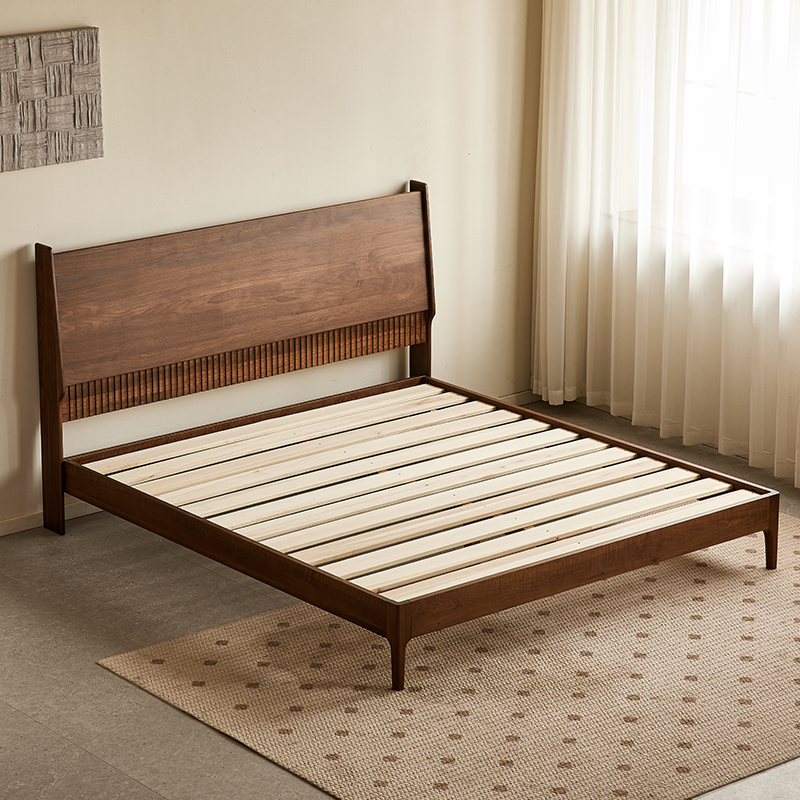 北美黑胡桃木】床北欧现代简约全实木床1.8m主卧家用双人床