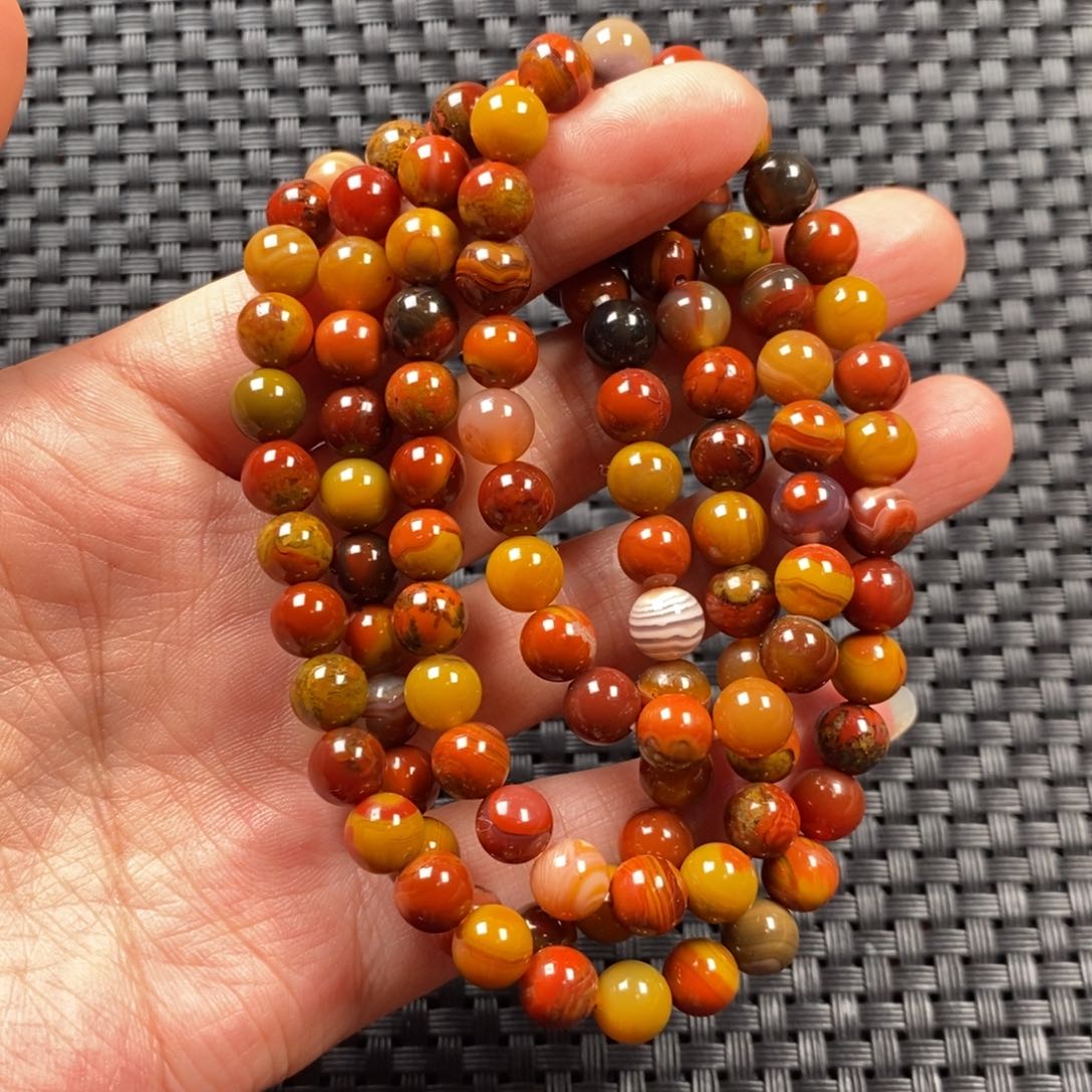 玛瑙/玉髓未镶嵌项链战国红项链