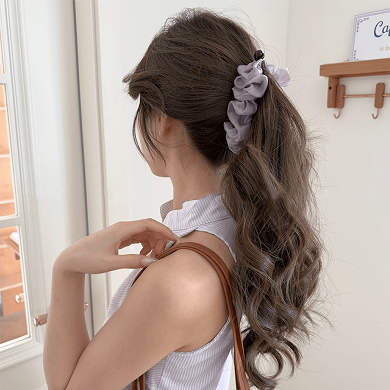 雪纺褶皱香蕉夹竖夹女夏日高级感后脑勺马尾夹气质温柔发夹发饰