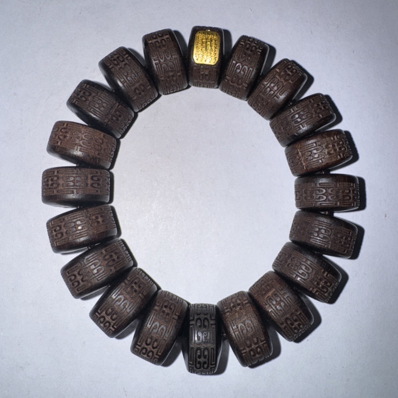ZJL279单圈厚切雕刻珠手串1.7×1.0