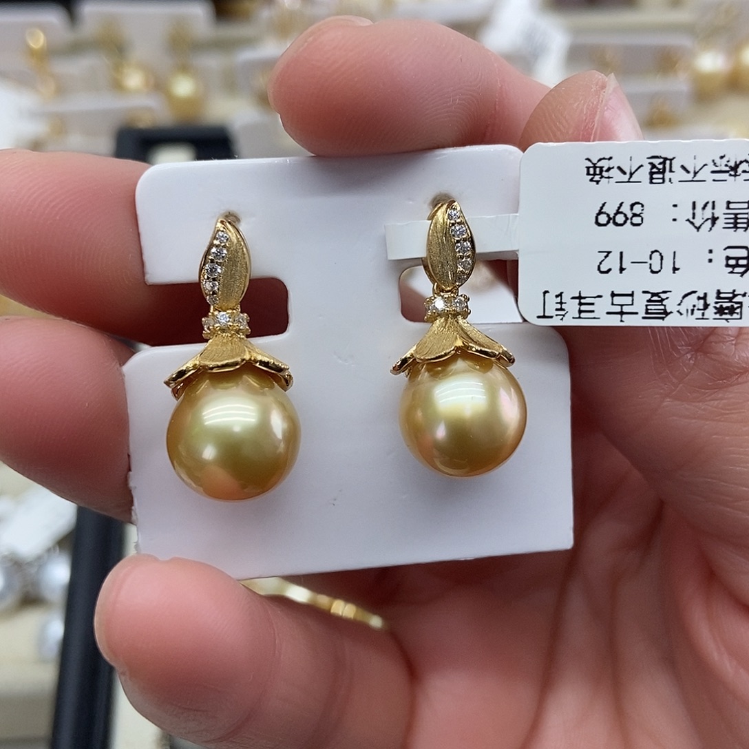 耳饰海水珍珠银S925镶嵌@@JE0002