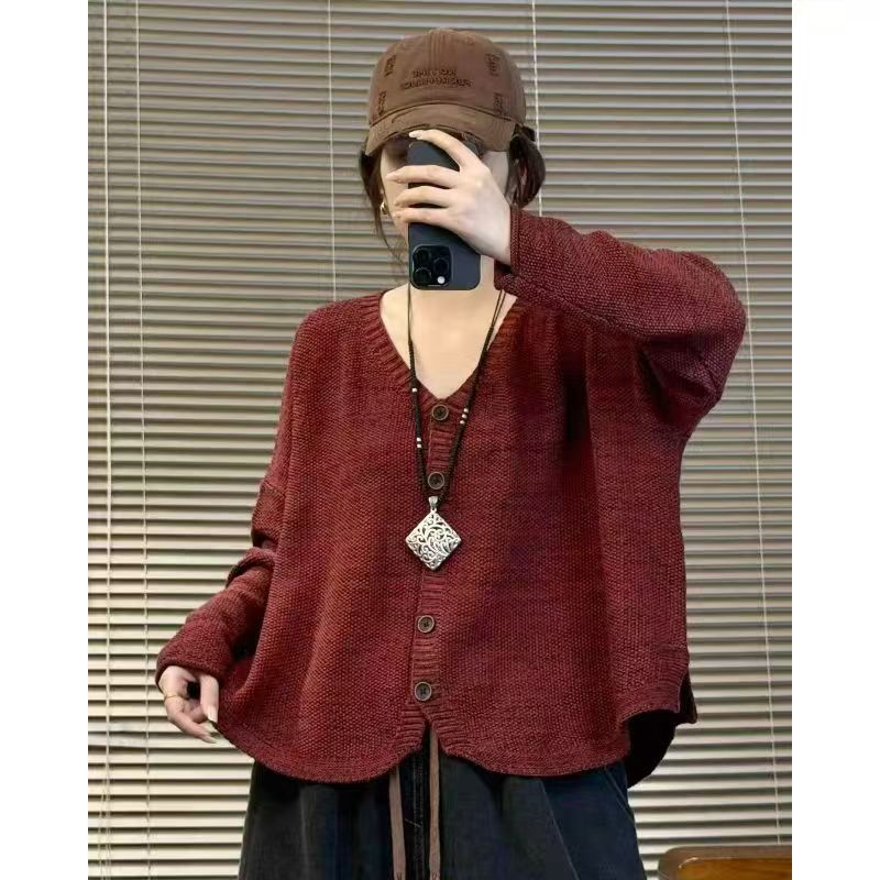 036炒色棉线毛衣90-150斤 黑色 红色