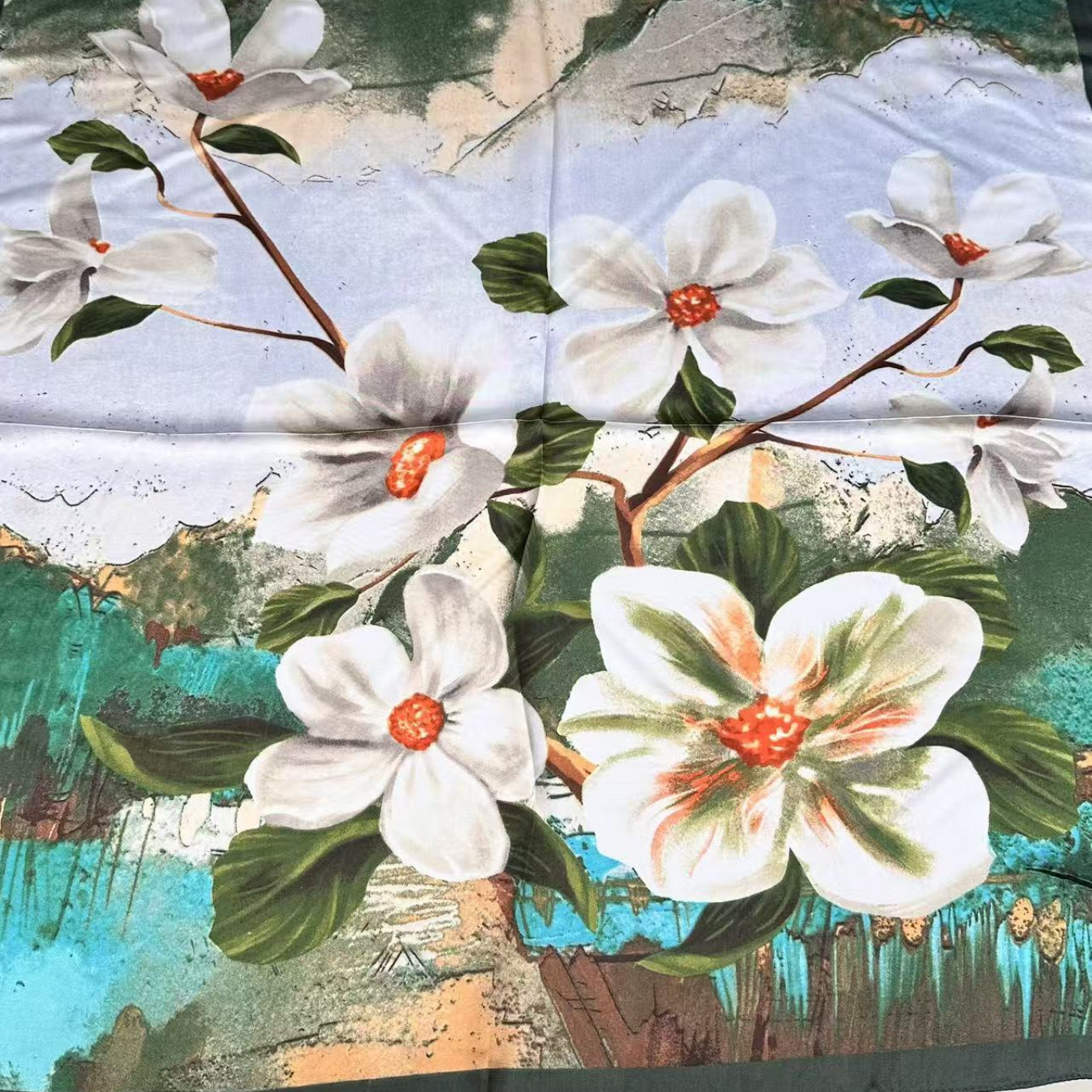 N255【露染玉兰】70*70高级感搭配气质感毛线布面料