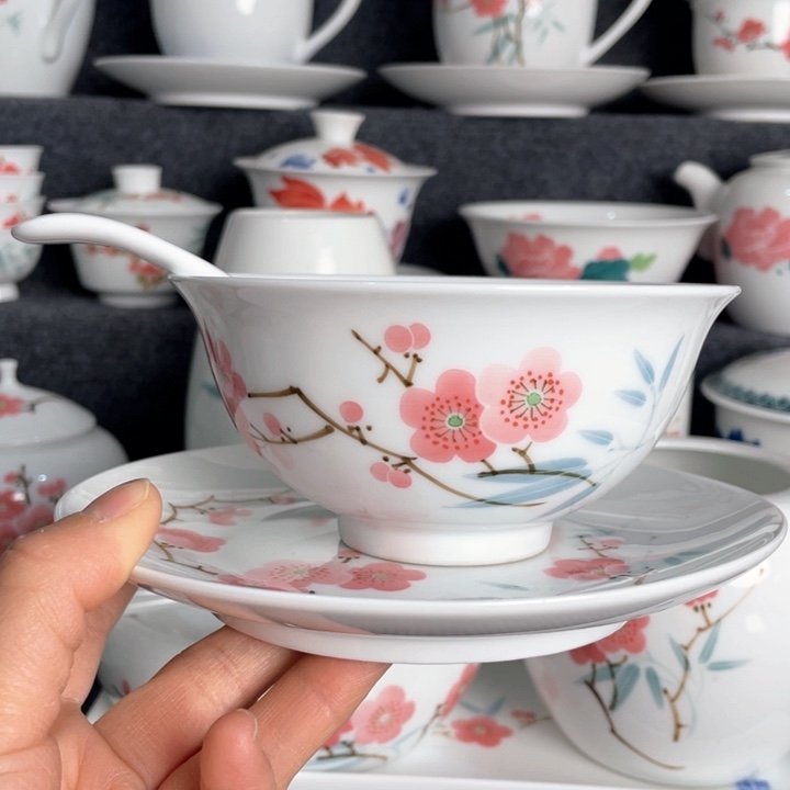 景德镇陶瓷饭碗三件套