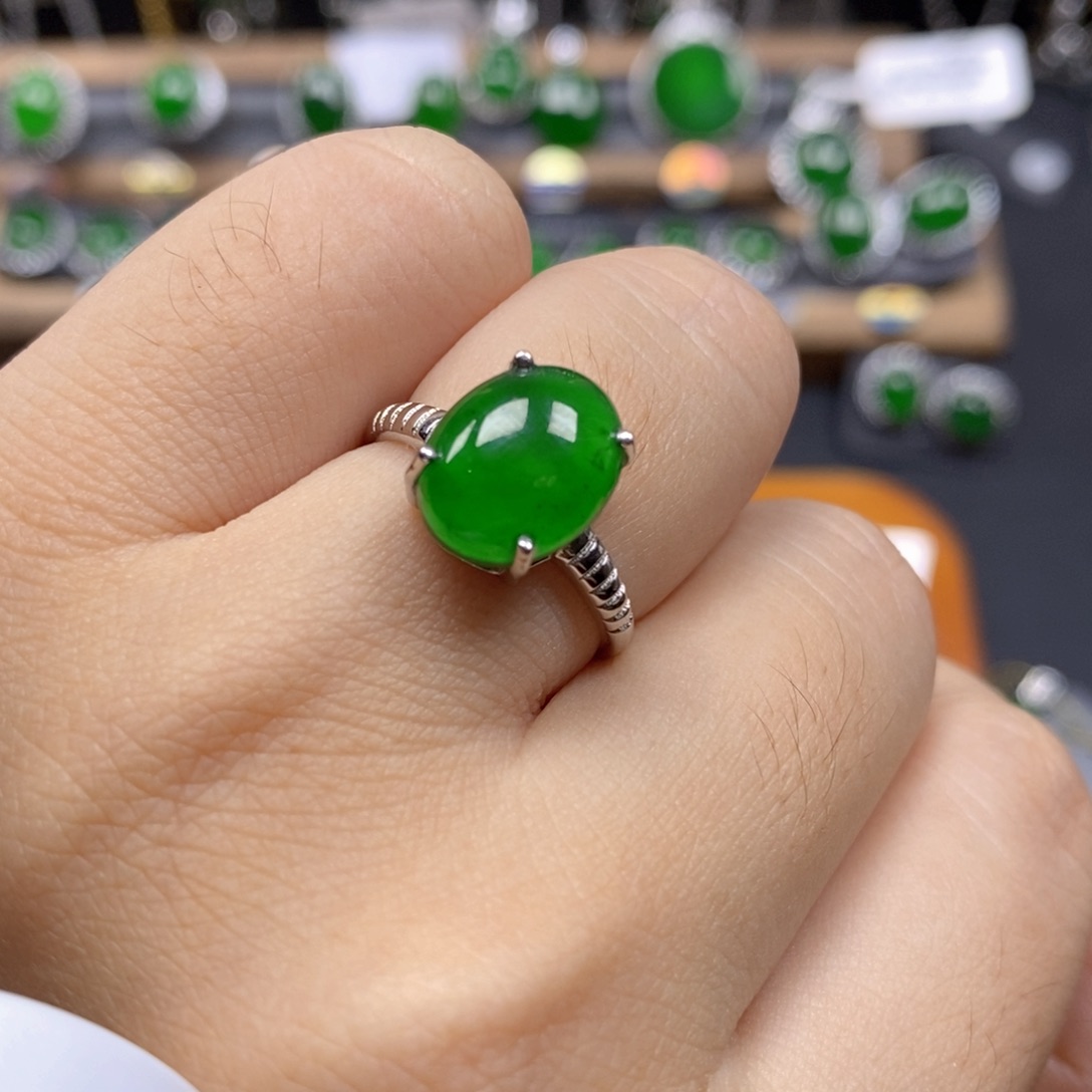 颈饰银S925镶嵌翡翠450号