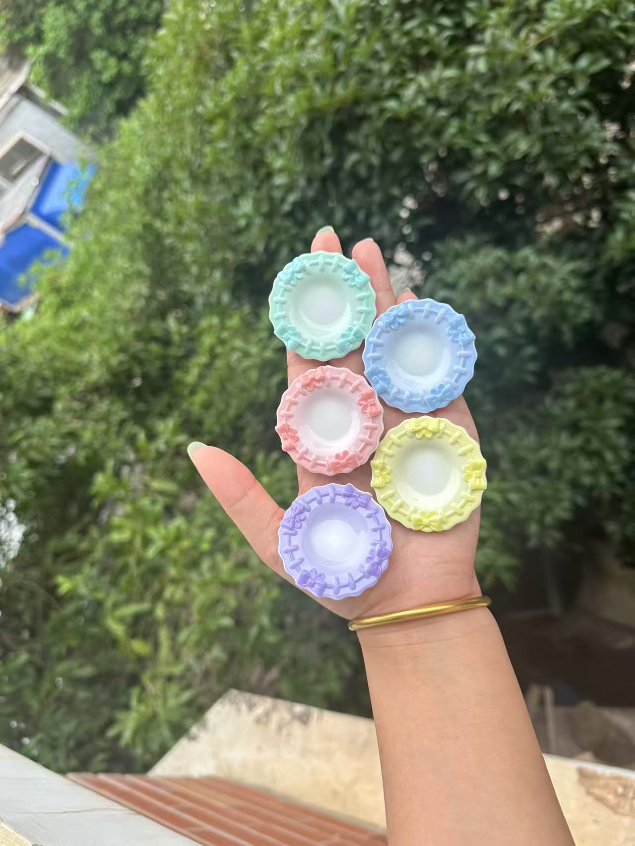 【蝴蝶结圆盘】树脂DIY饰品配件