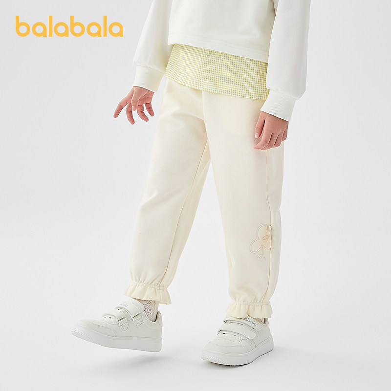 巴拉巴拉童装儿童长裤女童2025春季新款休闲裤子百搭宽松亲肤甜美
