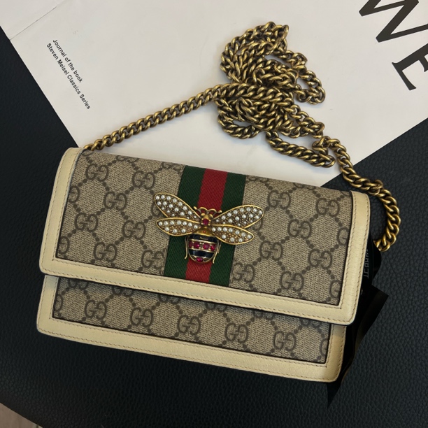 90新 GUCCI/古驰 大麦中古/gucci老花小蜜蜂/斜挎包