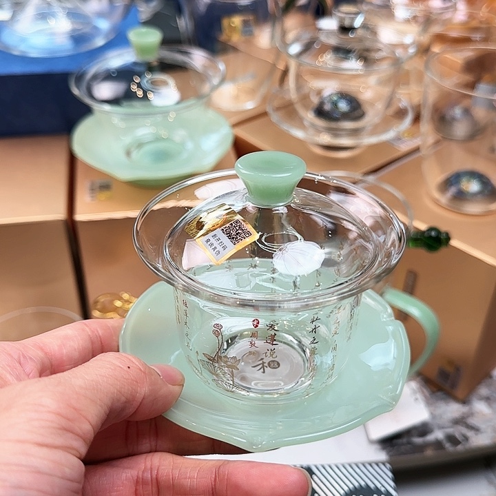 禾器禾荷盖碗，，，，爱莲说