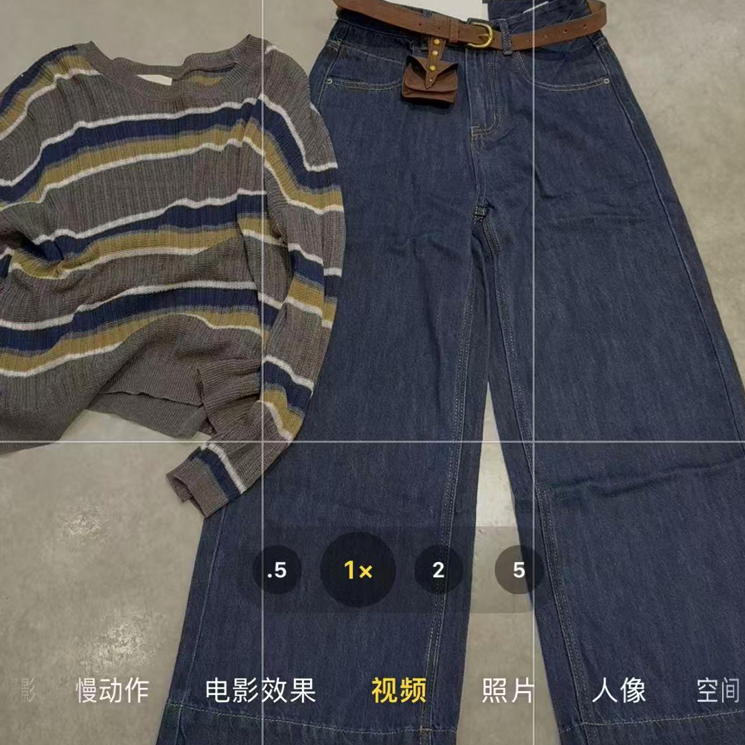 蕊蕊家秋季九分普洗蓝牛仔直筒裤