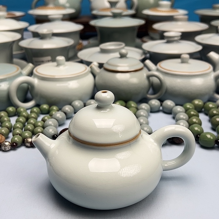 杯二级品月白釉融天壶原矿原釉原产地