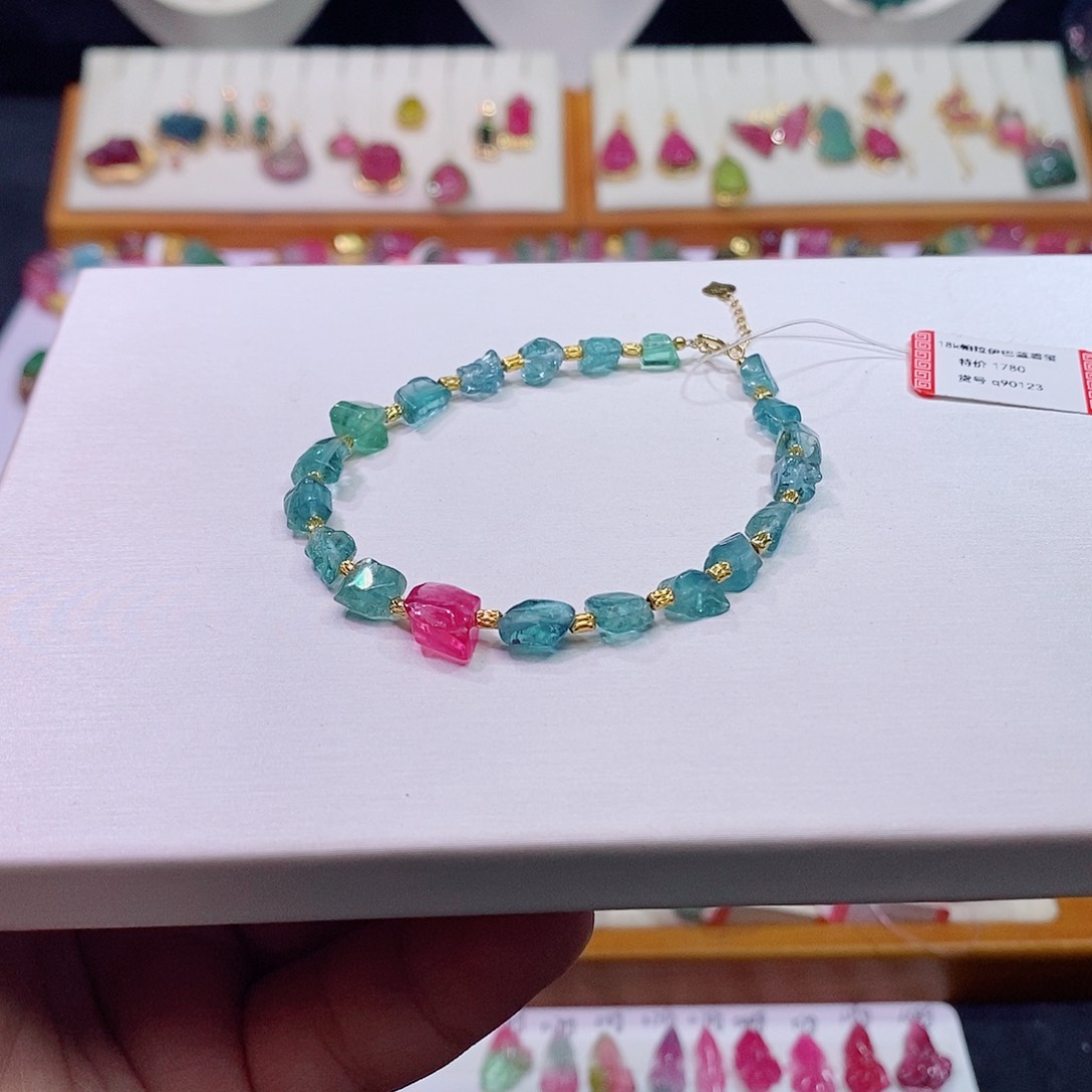 碧玺碧玺m未镶嵌原石手链