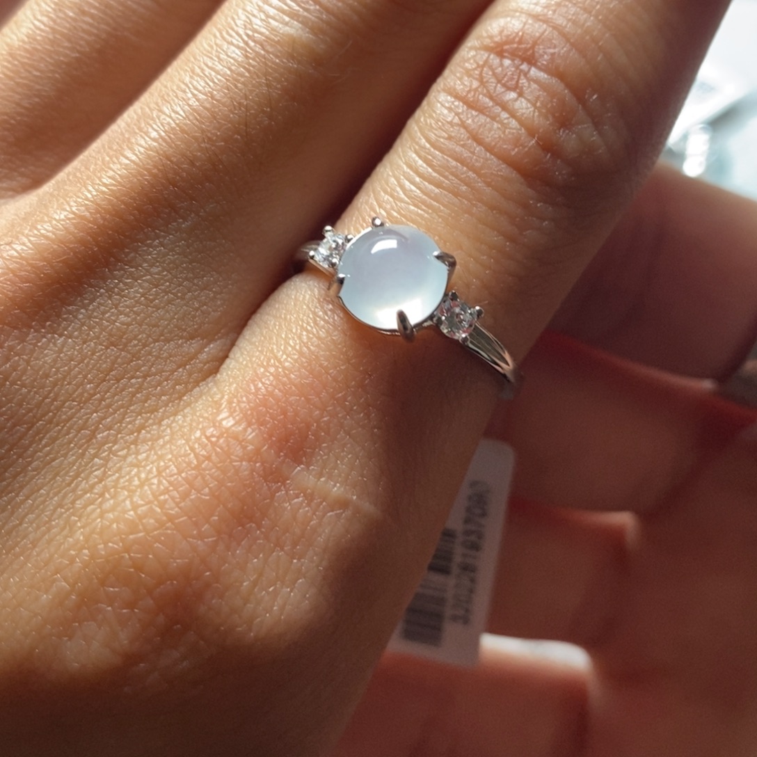 翡翠银S925镶嵌戒指拍一发一