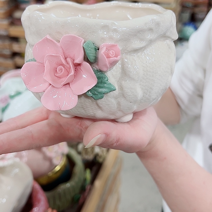 有孔，凑单福利满10元发货陶瓷多肉花盆！