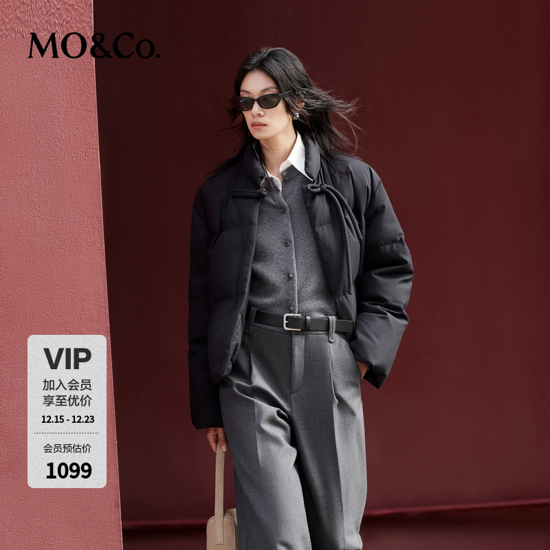 MOCO羽绒服冬季90%鸭绒解构中式盘扣半高领外套MBD4EINK07