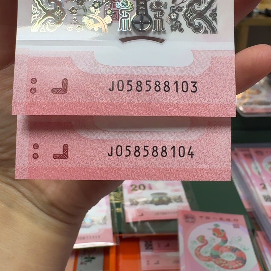 塑料蛇年纪念钞J058588103.104