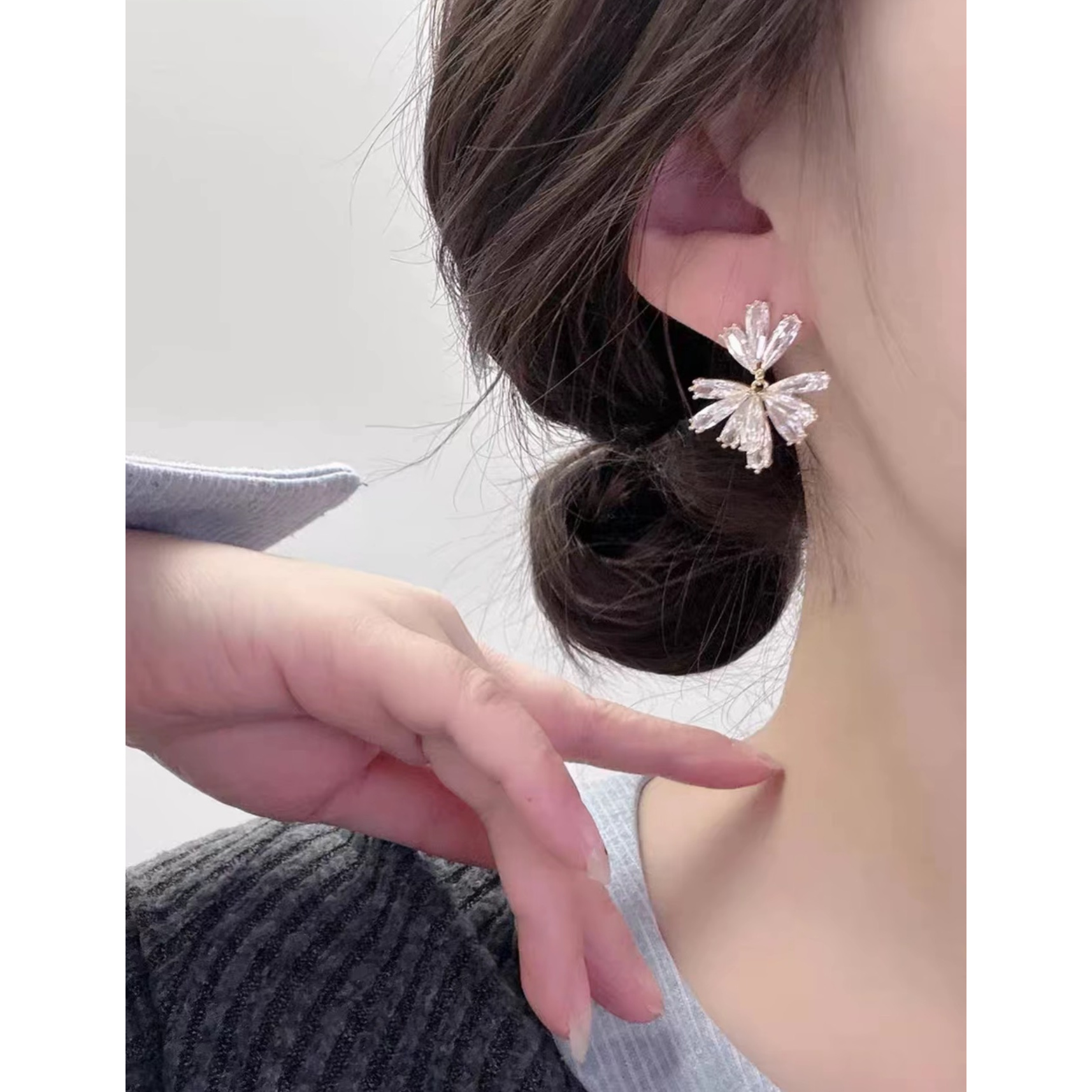 铜合金锆石耳饰 Z330时尚耳饰