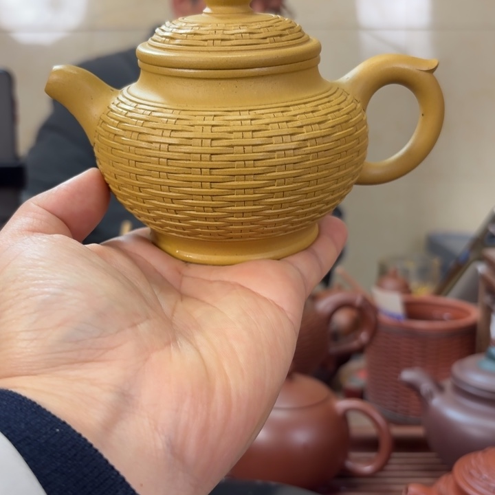 紫砂茶壶段泥竹编掇只
